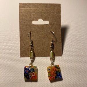 Handmade Glass Floral Earrings